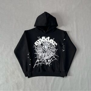 OG WEB BLACK SP5DER HOODIE